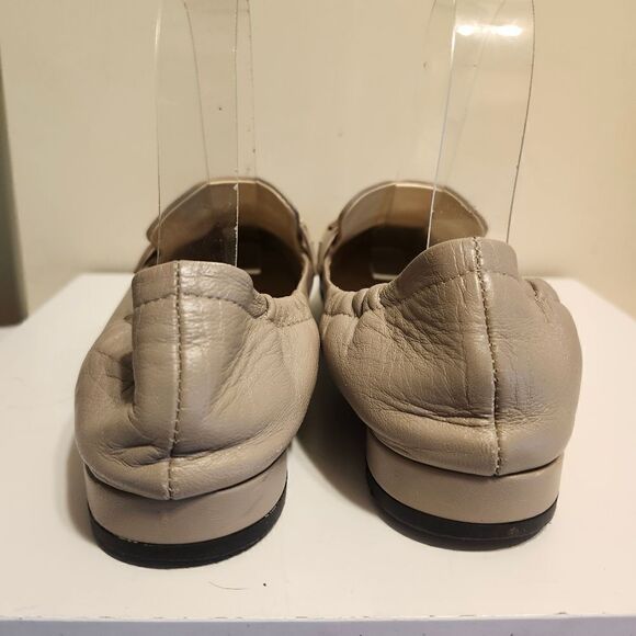 Bruno Magli "Vinny" Taupe Luxe Leather Block Heels Loafers sz. 6.5/37 MSRP $395 - Picture 6 of 7